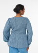Blus med smock upptill och blommigt m&ouml;nster, Bl&aring;, Model image number 2