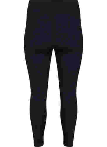Ankellånga tights med fickor och justerbar snörning, Black, Packshot image number 1