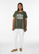 T-shirt med rund hals och A-linjeform, Gr&ouml;n, Model image number 1