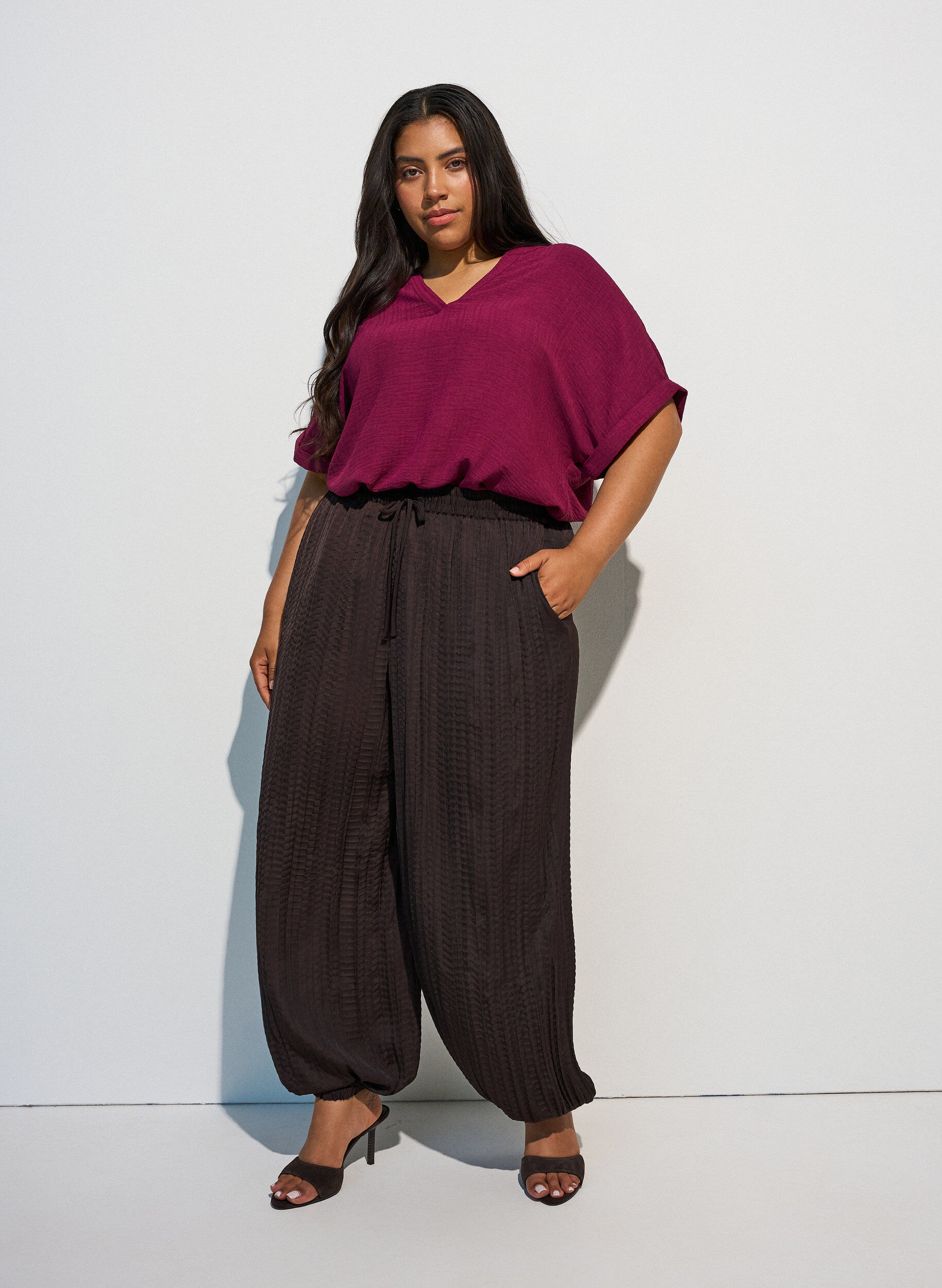 ZizziL&ouml;s blus med korta &auml;rmar, R&ouml;d, Model image number 1