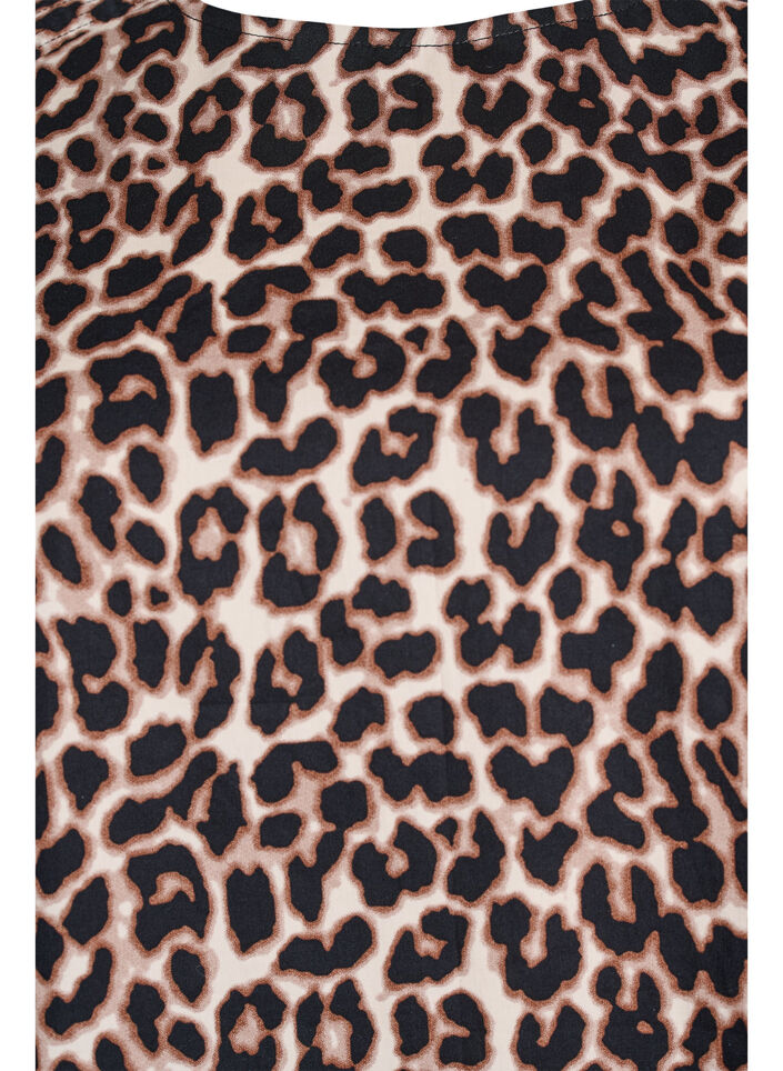 Blus med stickningsdetaljer och 3/4-ärmar, Brun, Packshot image number 2