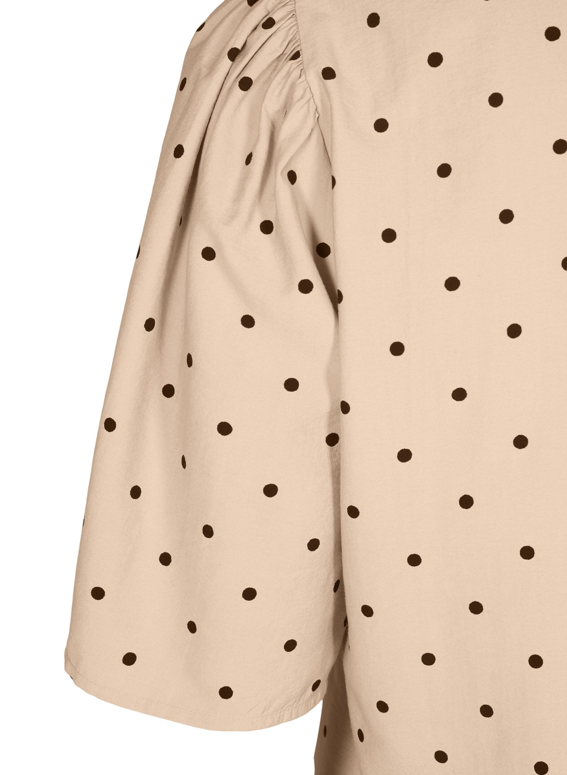 Zizzi Blus med l&ouml;sa &auml;rmar och v-ringning, Beige, Packshot image number 3