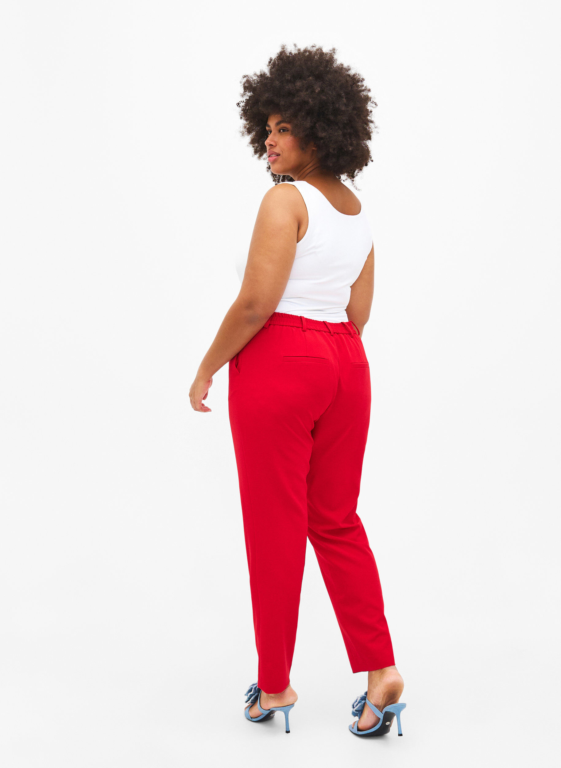ZizziKostymbyxor med fickor, Tango Red, Model image number 1