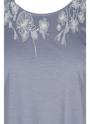 T-shirt i bomull med tryck längst upp, Silver Bullet FLOWER, Packshot image number 2