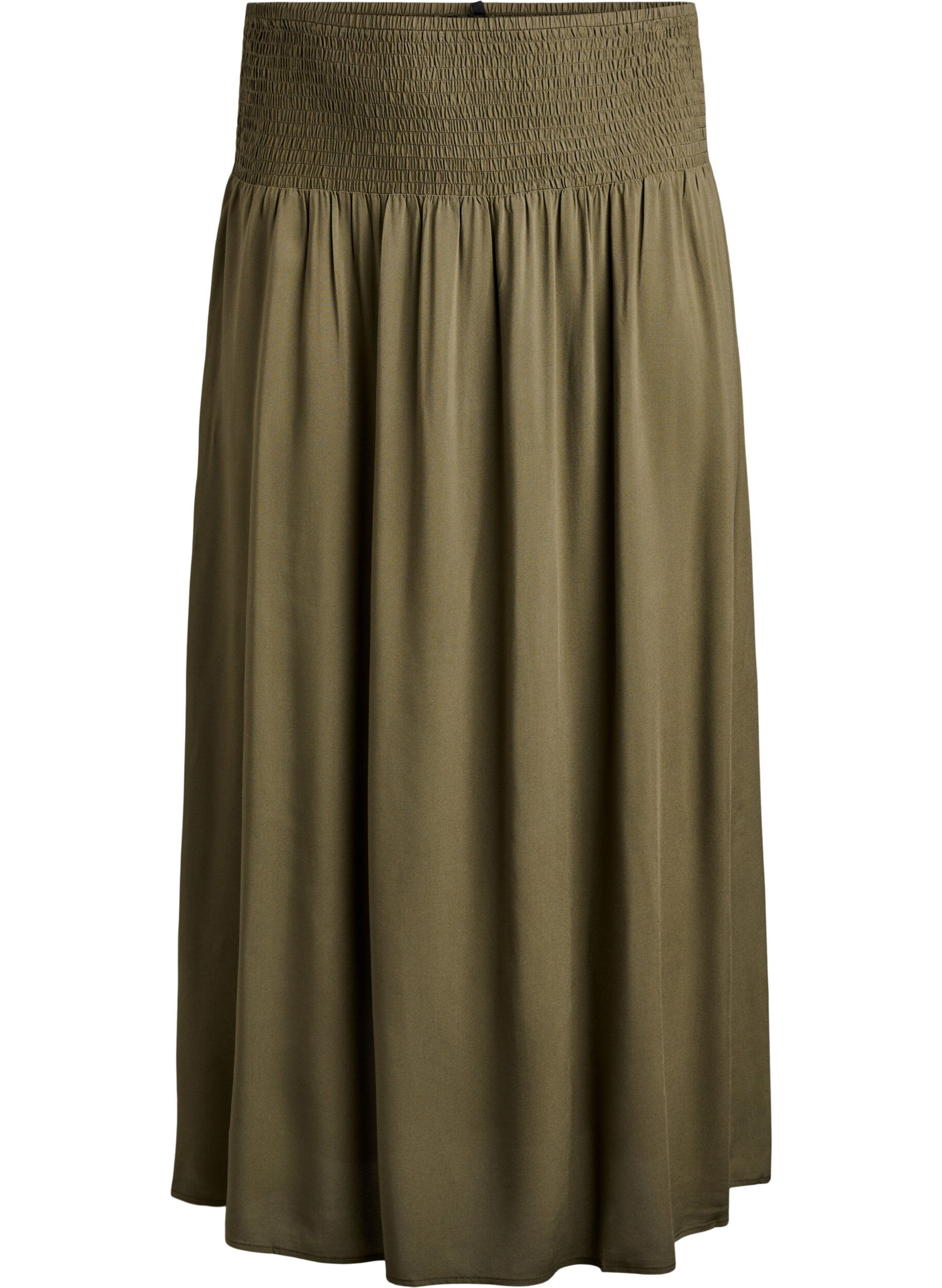 ZizziMaxikjol i viskos med smock, Gr&ouml;n, Packshot image number 0