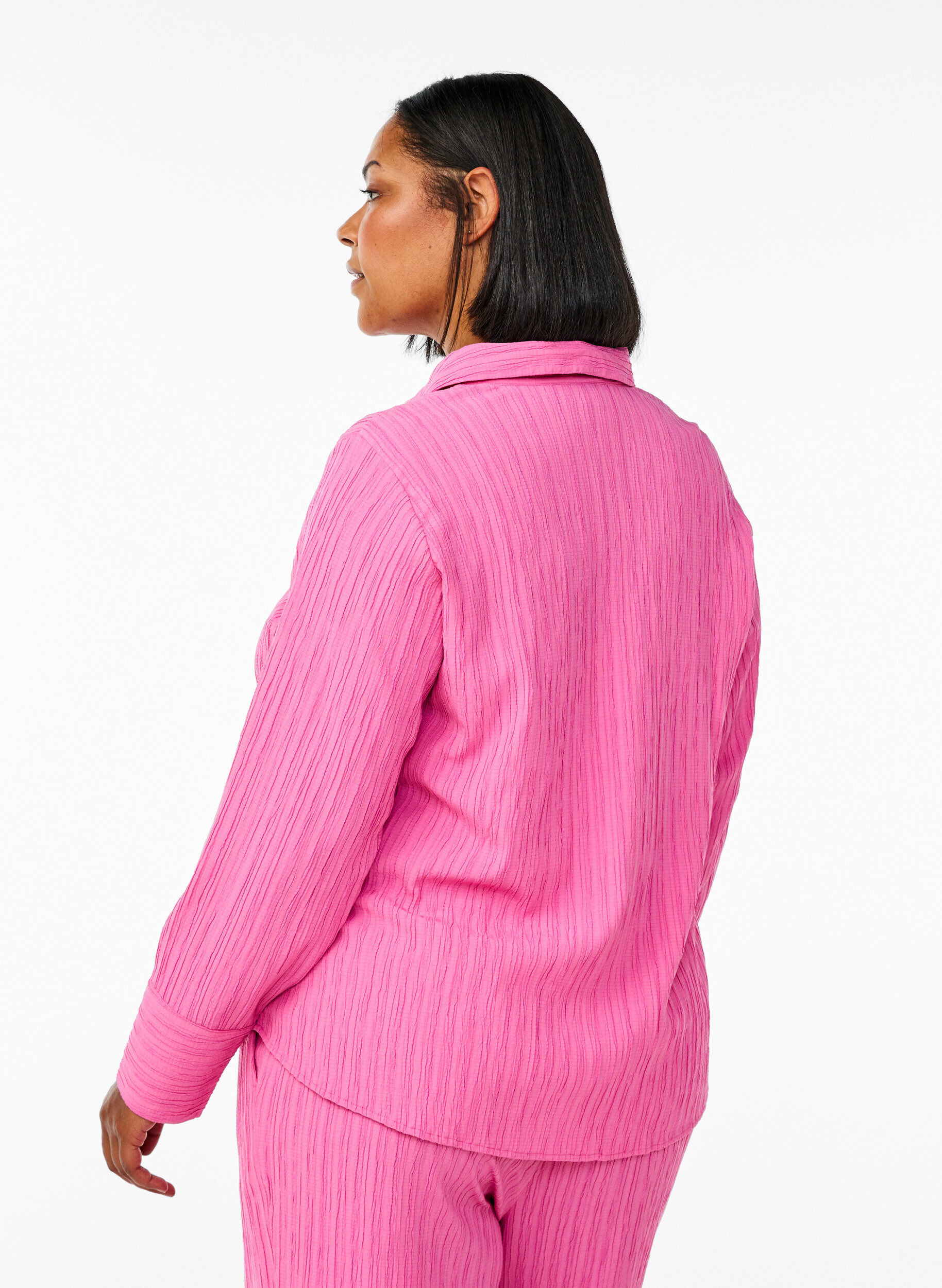 Zizzi FLASH - Skjorta med textur, Rosa, Model image number 2