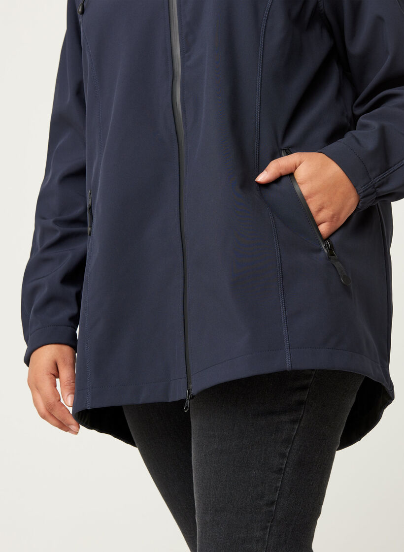 Kort softshell jacka med luva, Night Sky, Model image number 4