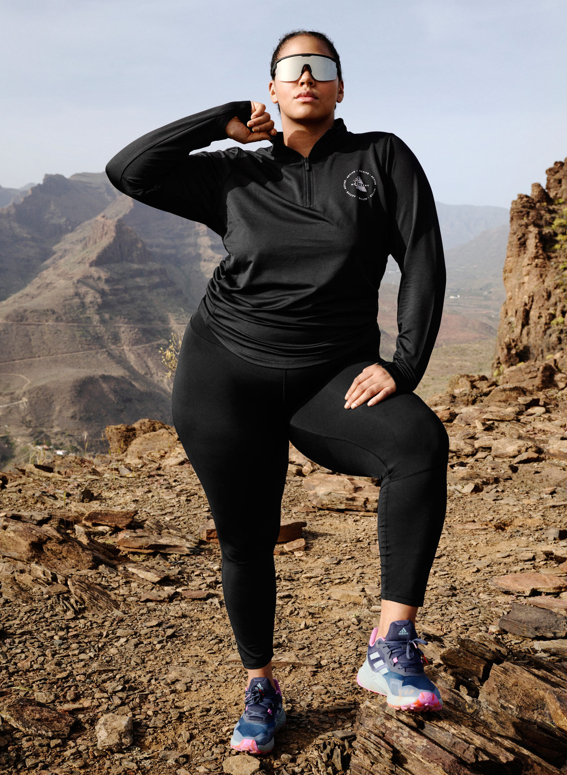 Zizzi Enf&auml;rgade tr&auml;ningstights, Black, Image image number 1