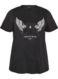 T-shirt i ekologisk bomull med tryck, Svart