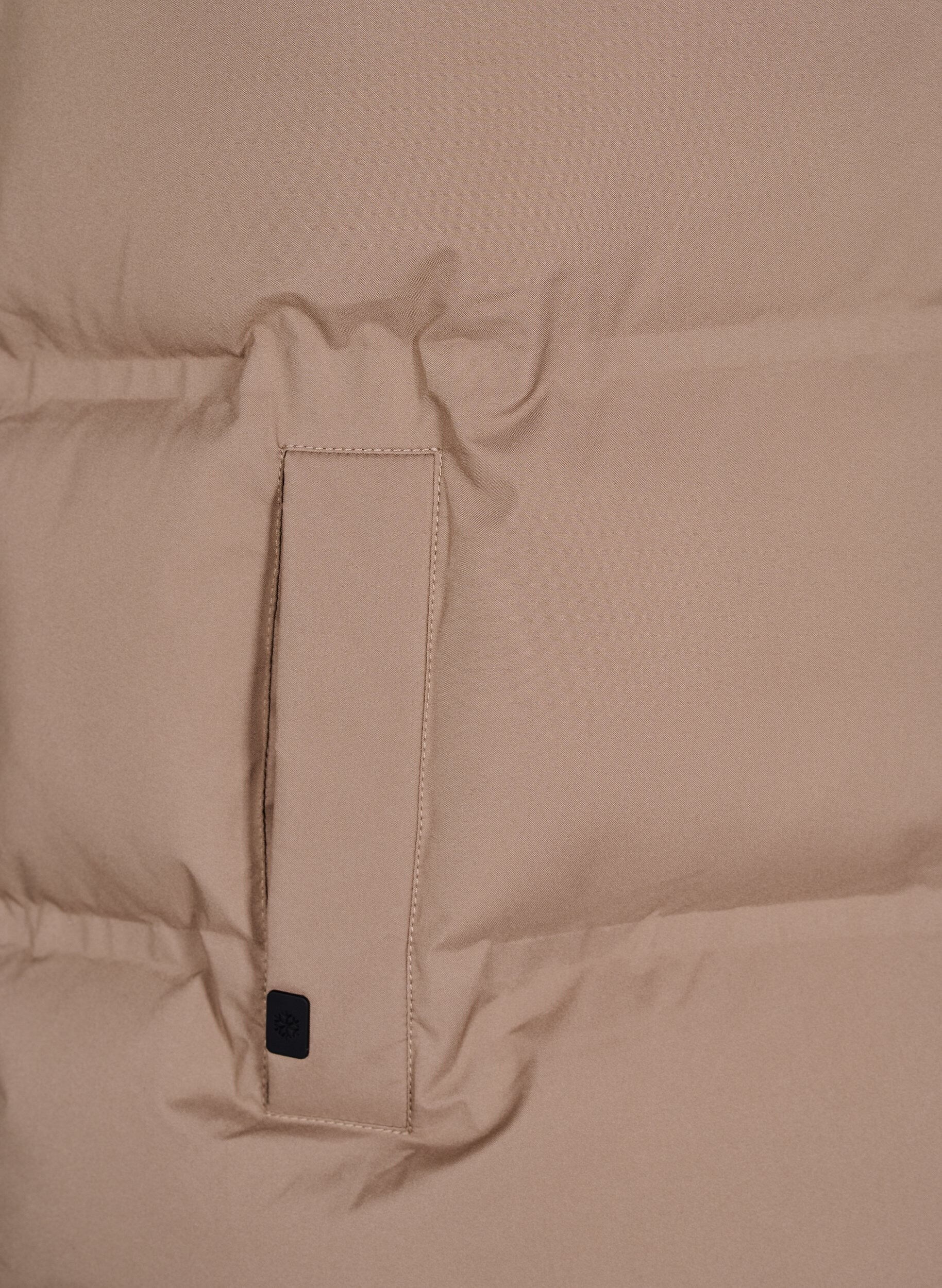 ZizziKort pufferjacka med h&ouml;g krage, Brun, Packshot image number 3