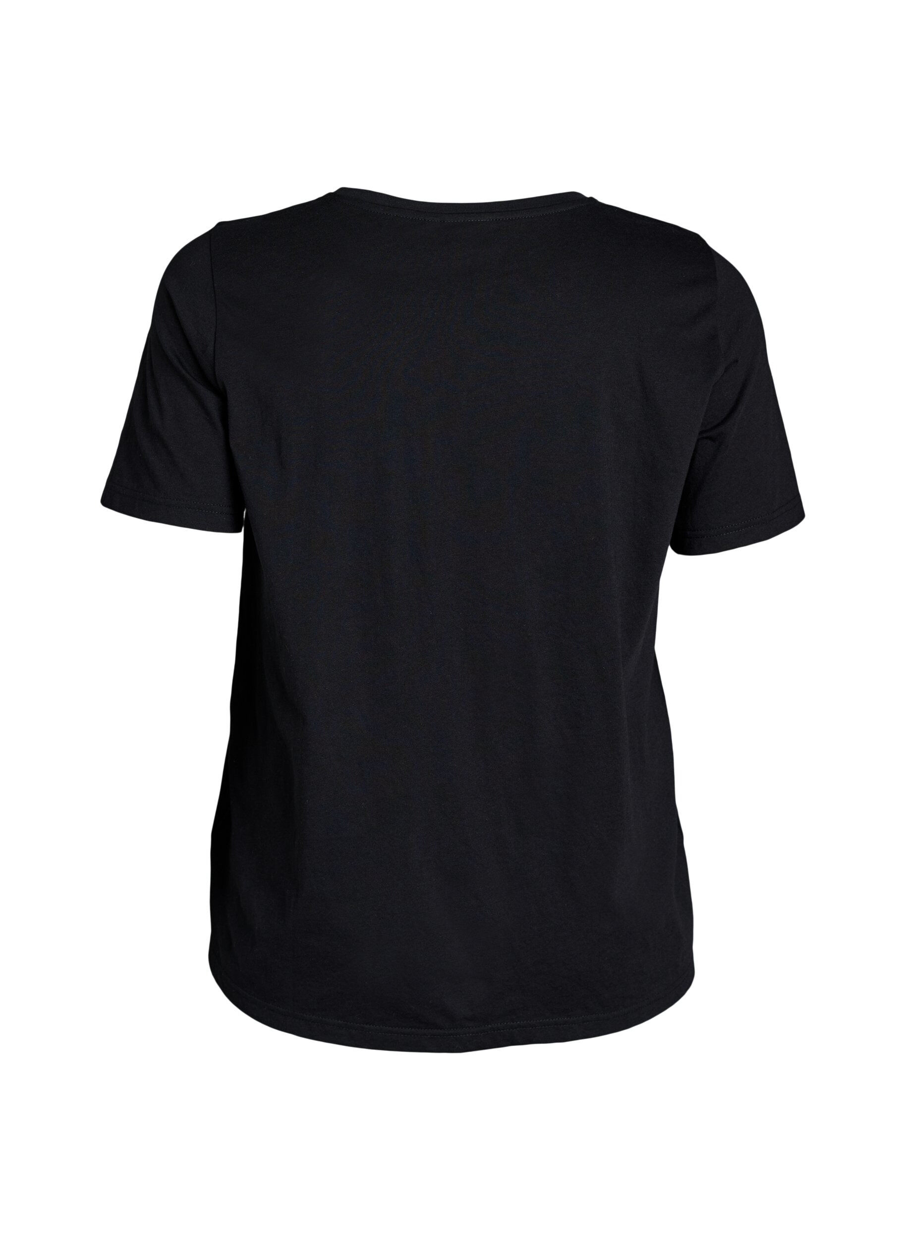 ZizziT-shirt med tryck, Svart, Packshot image number 1
