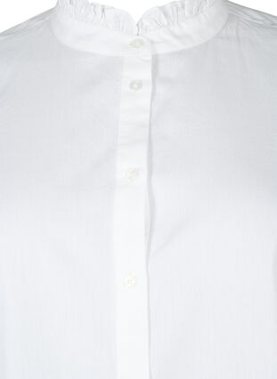 Skjortblus med volangkrage och virkat band, Bright White, Packshot image number 2
