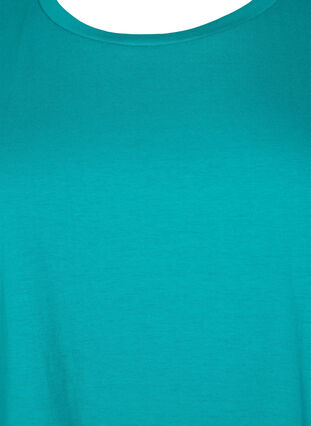 Kortärmad t-shirt i bomullsmix, Teal Blue, Packshot image number 2