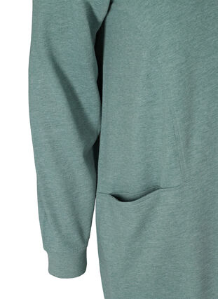 Sweatshirtklänning med långa ärmar, Balsam Green Mel, Packshot image number 3