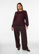 Blus med vertikal struktur och glittertr&aring;d, R&ouml;d, Model image number 1