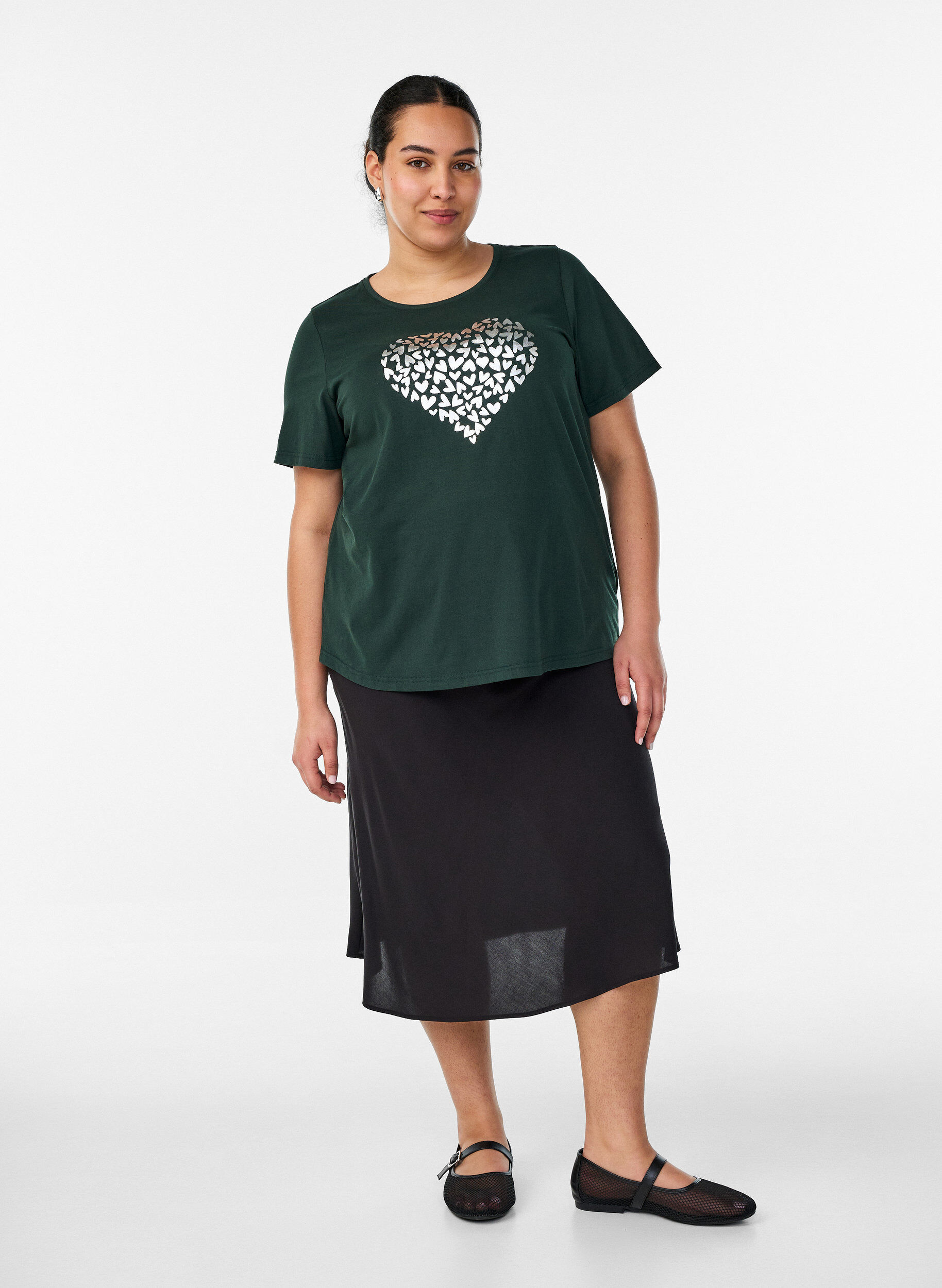ZizziT-shirt med tryck, Gr&ouml;n, Model image number 1