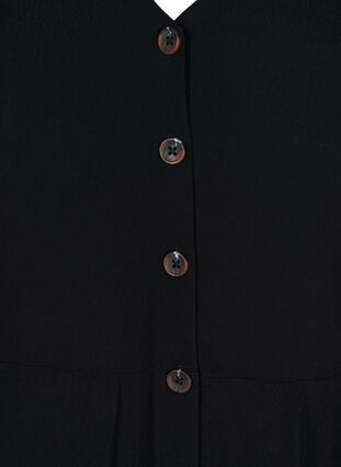 Klänning med knappar och 3/4 ärmar, Black, Packshot image number 2