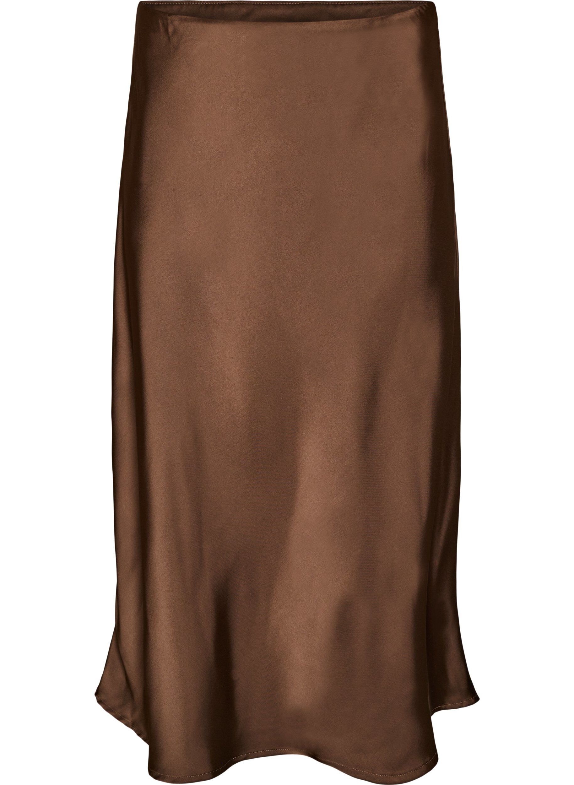 ZizziMidikjol i satin, Brun, Packshot image number 0
