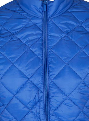 Quiltad lättviktsjacka med dragkedja och fickor, Dazzling Blue, Packshot image number 2