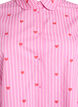 Skjortblus med r&auml;nder och hj&auml;rtan, Rosa, Packshot image number 2
