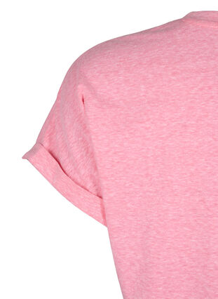 Melerad t-shirt med korta ärmar, Strawberry Pink Mel., Packshot image number 3