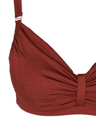 Bikiniöverdel med draperingar, Rusty Red, Packshot image number 2