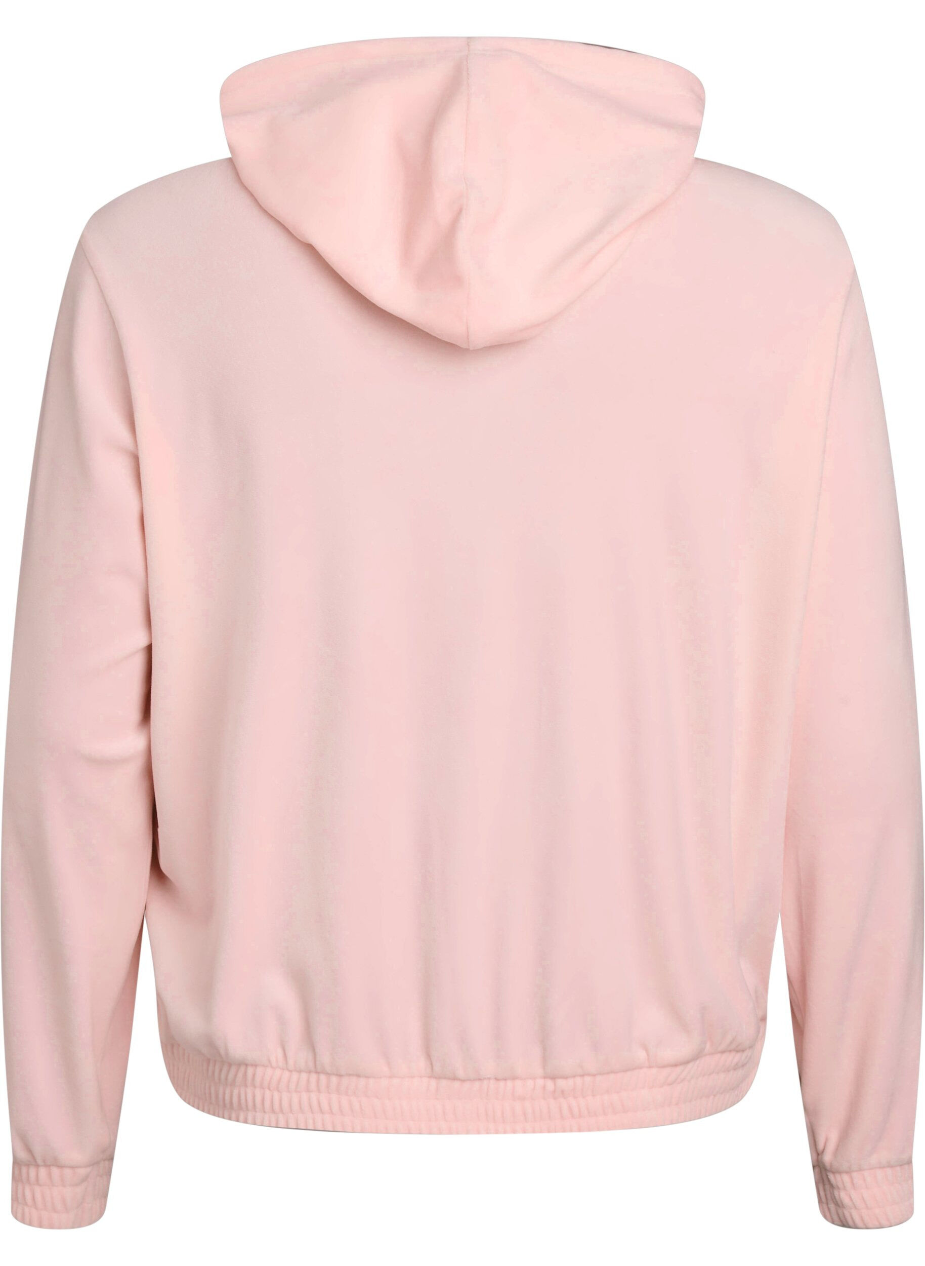 Zizzi Mjuk huvtr&ouml;ja i velour med dragkedja, Rosa, Packshot image number 1