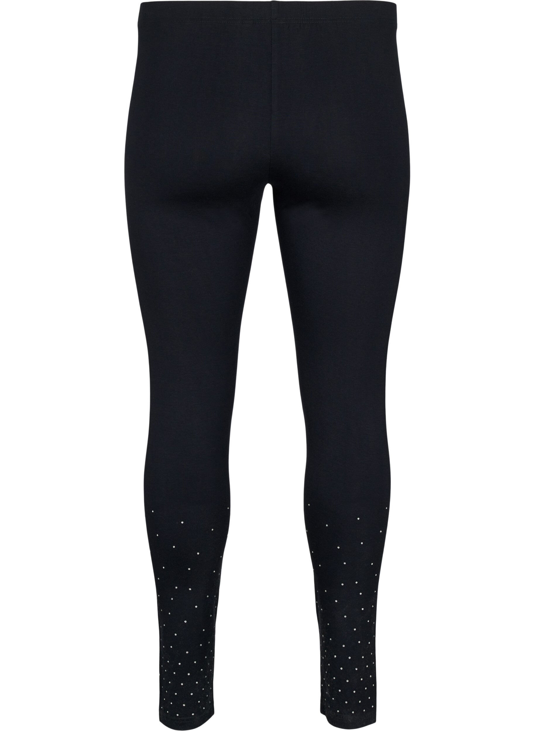 Zizzi Leggings i viskos med strass, Black, Packshot image number 1