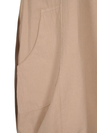 Kortärmad klänning i bomull, Light Taupe, Packshot image number 3