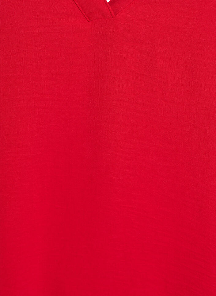 &Auml;rml&ouml;s topp med rynkdetaljer, R&ouml;d, Packshot image number 2