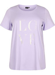 T-shirt i bomull med tryck, Lavender W. Love