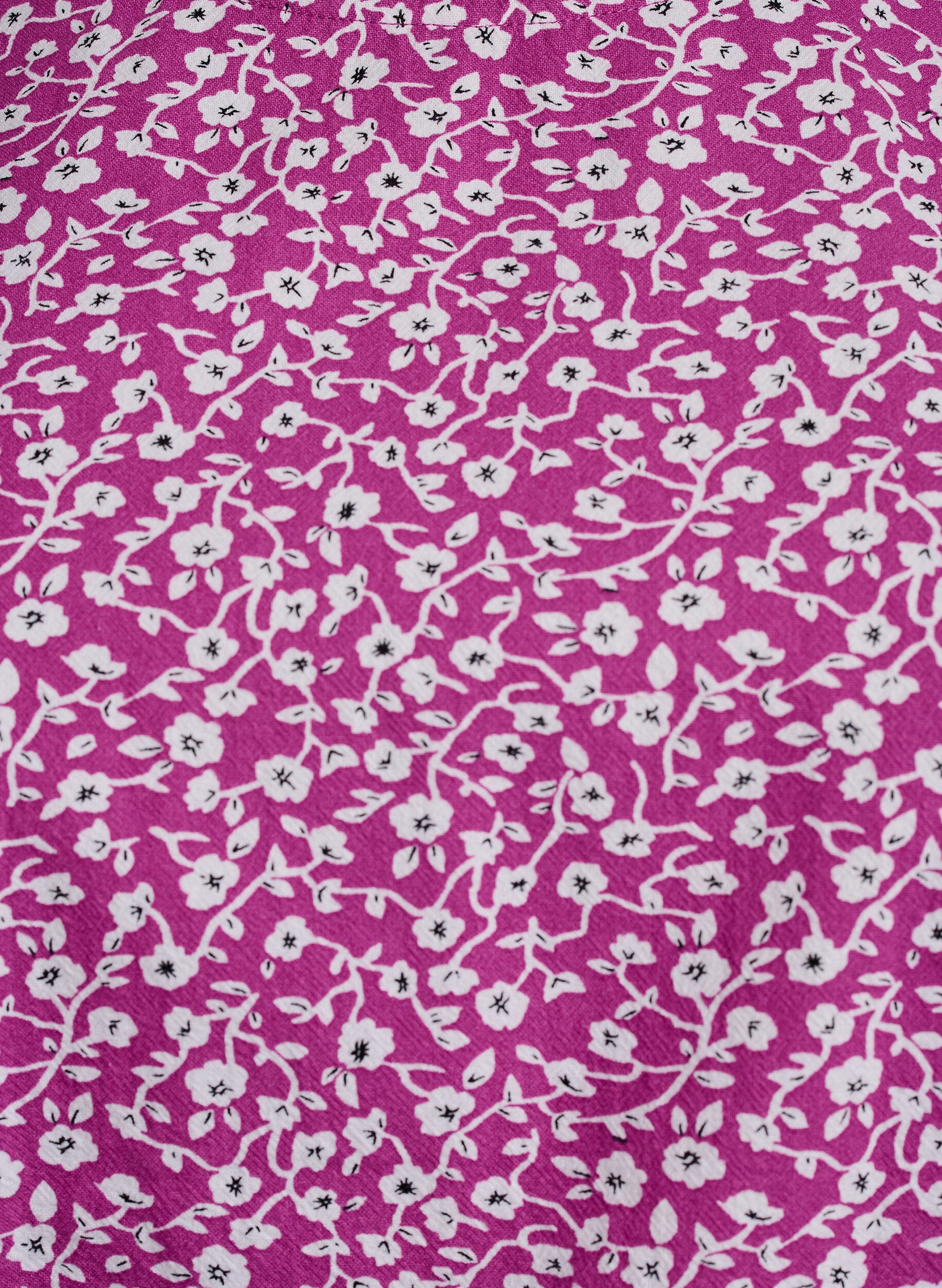 Zizzi Blus i bomull med tryck och korta &auml;rmar, Lila, Packshot image number 2