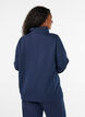Sweatshirt med h&ouml;g krage och dragkedja, Bl&aring;, Model image number 2