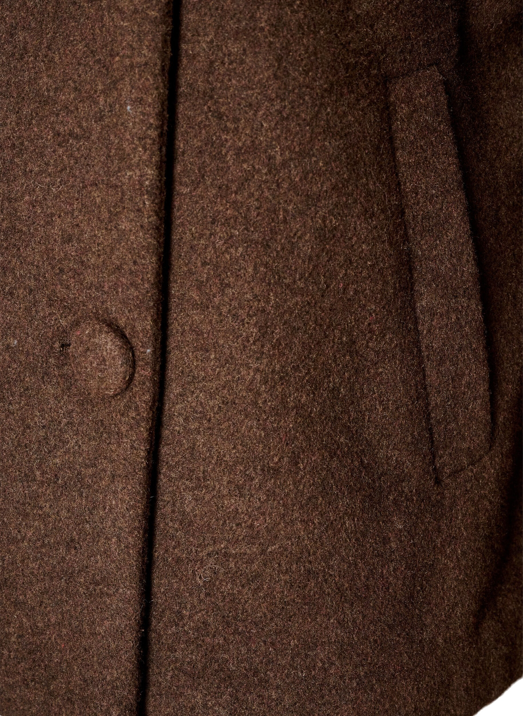 ZizziKort jacka med asymmetrisk kn&auml;ppning, Brun, Packshot image number 3