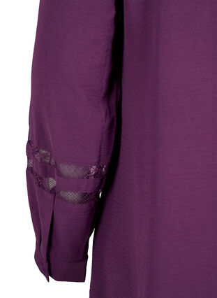 Långskjorta med spetsdetaljer, Deep Purple, Packshot image number 3