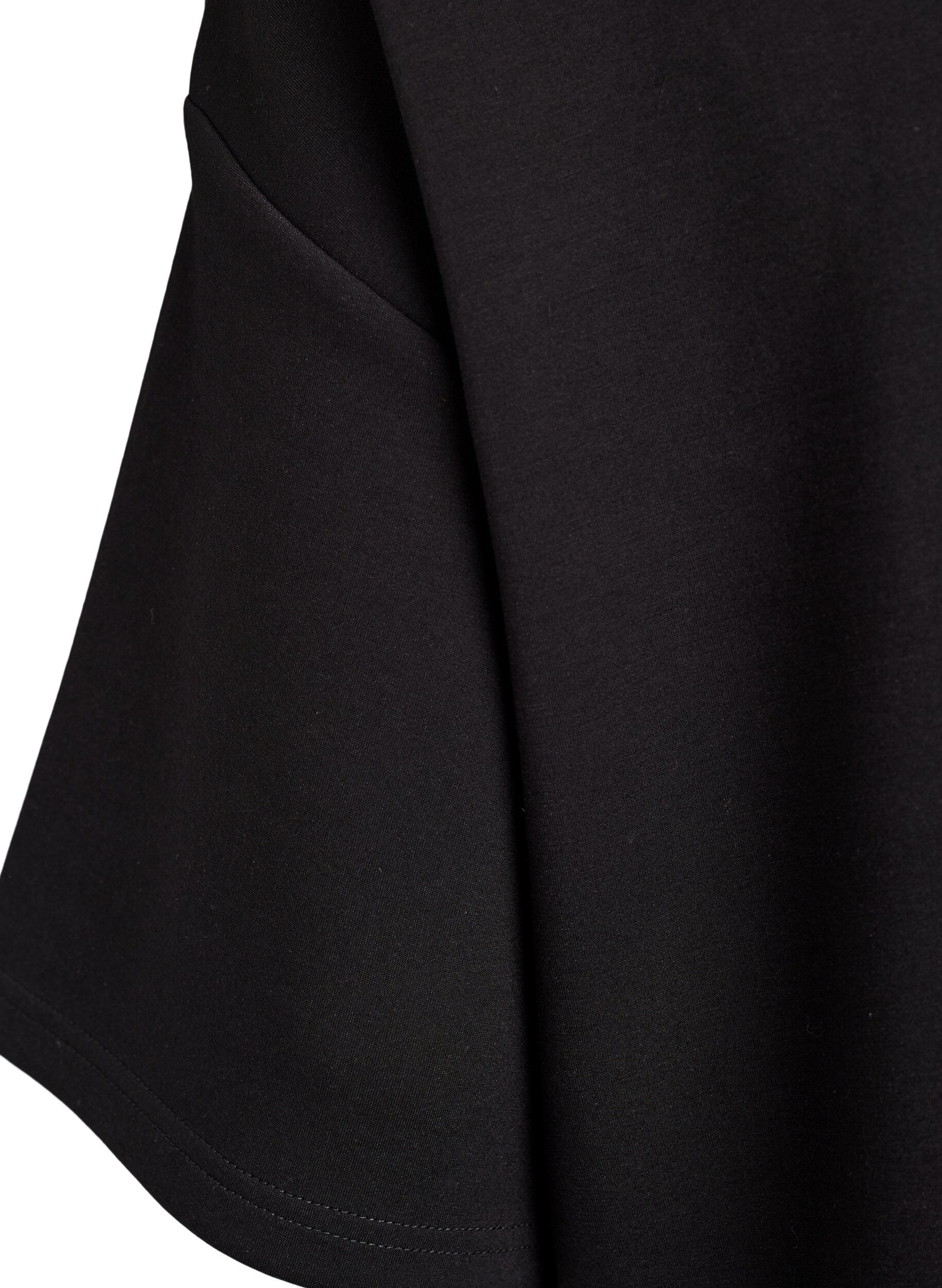 Zizzi T-shirtkl&auml;nning i jersey med slits i sidorna, Svart, Packshot image number 3