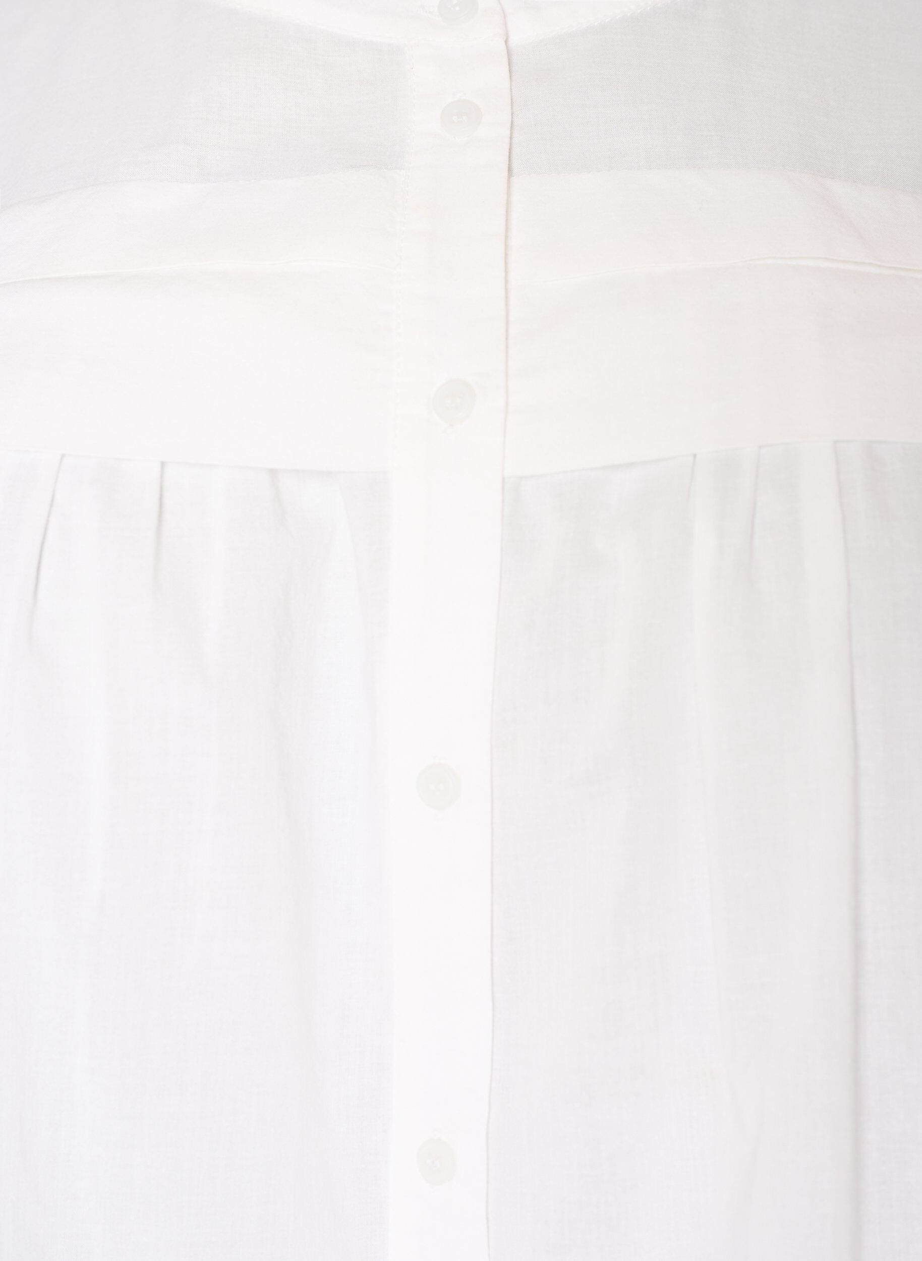 Zizzi&Auml;rml&ouml;s a-linjeformad skjortblus i bomull, Vit, Packshot image number 2