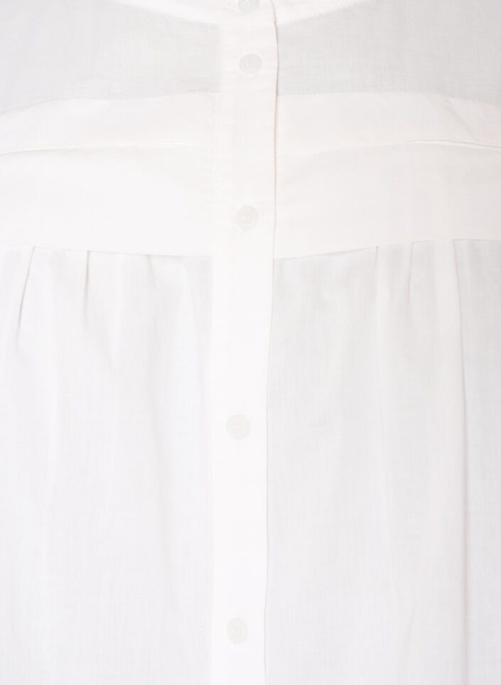&Auml;rml&ouml;s a-linjeformad skjortblus i bomull, Vit, Packshot image number 2