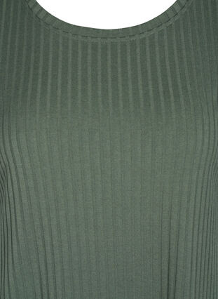 Midiklänning med 2/4-ärmar och volanger, Thyme, Packshot image number 2