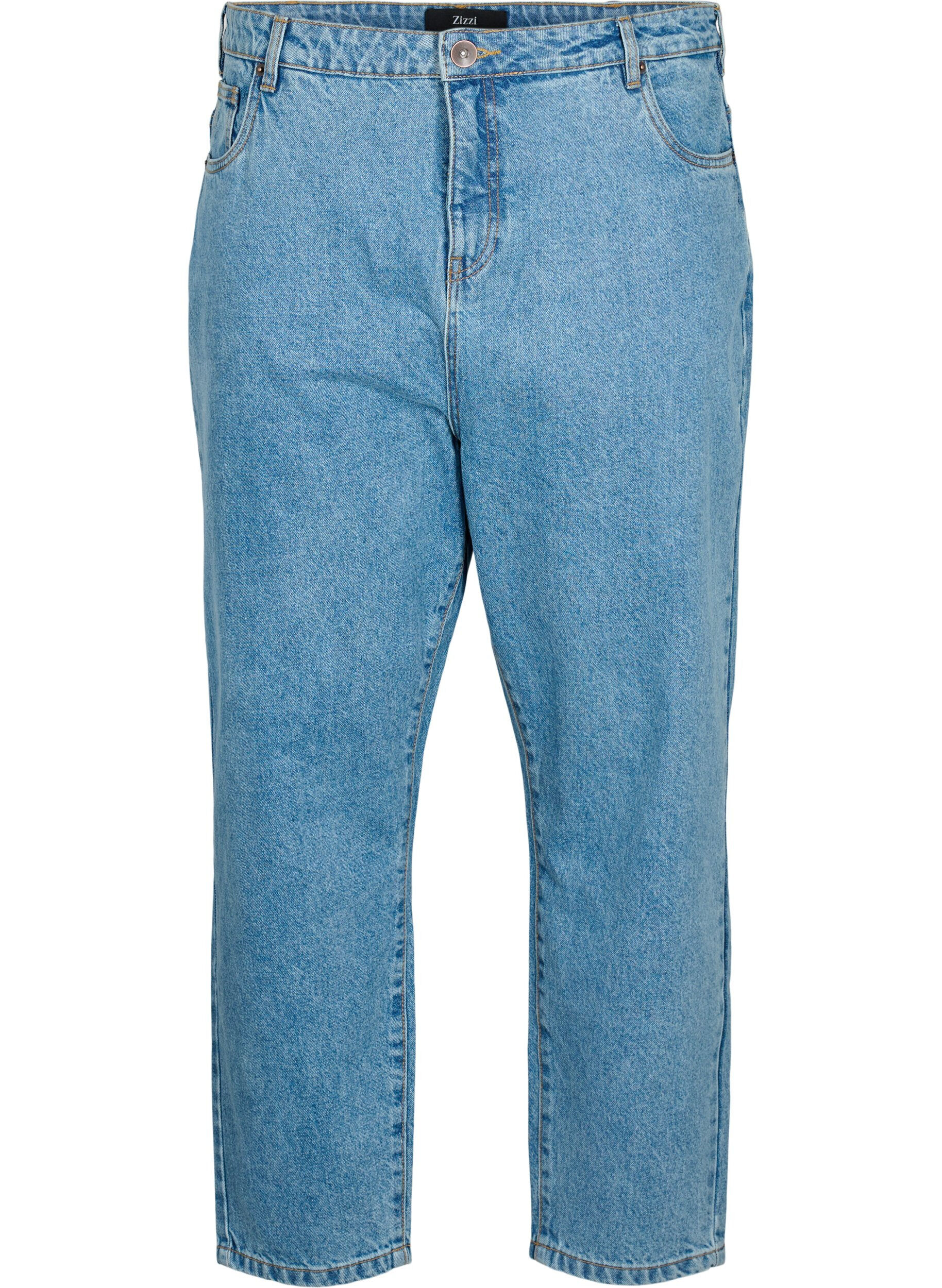 Zizzi Klippta Mille jeans med h&ouml;g midja, Light blue denim, Packshot image number 0