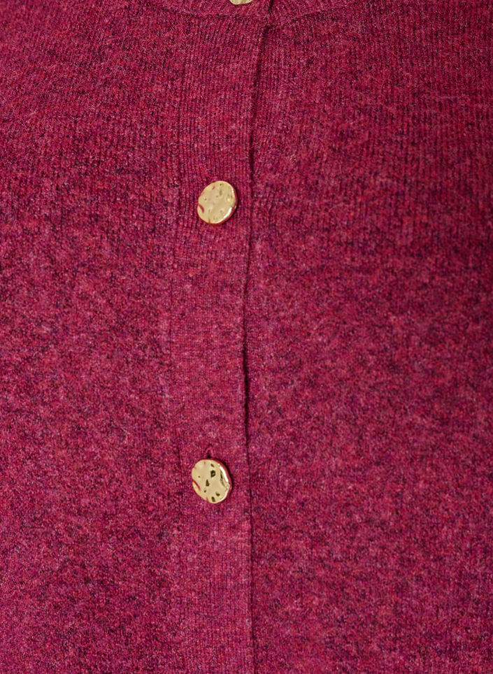 Kofta i mjukt stickat med guldf&auml;rgade knappar, Rosa, Packshot image number 2