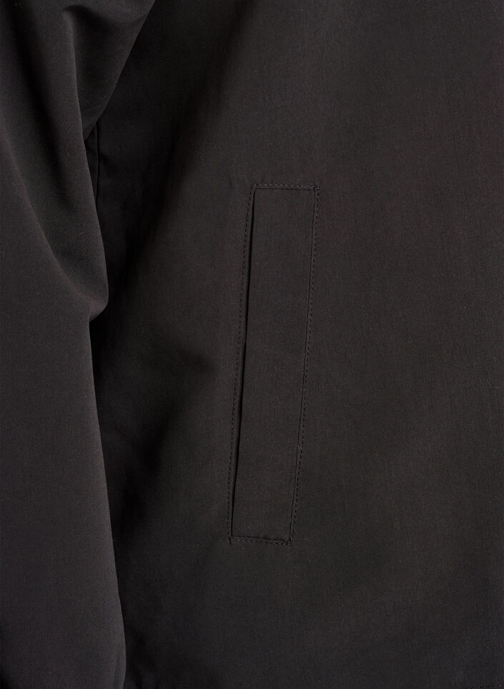 L&auml;tt jacka med huva och dragkedja, Svart, Packshot image number 3