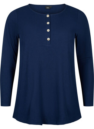 Nattskjorta med långa ärmar, Navy Blazer, Packshot image number 0