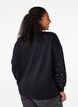 Sweatshirt med pärlor, Black, Model image number 1