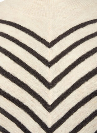 Stickad blus med diagonala ränder, Birch Mel. w stripes, Packshot image number 2