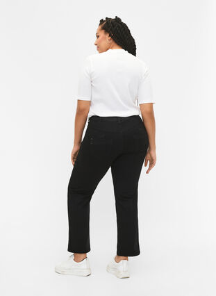 Regular fit Gemma jeans med hög midja, Black, Model image number 2