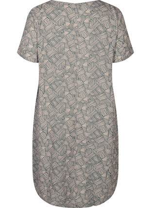 Mönstrad klänning med korta ärmar, Green Graphic, Packshot image number 1