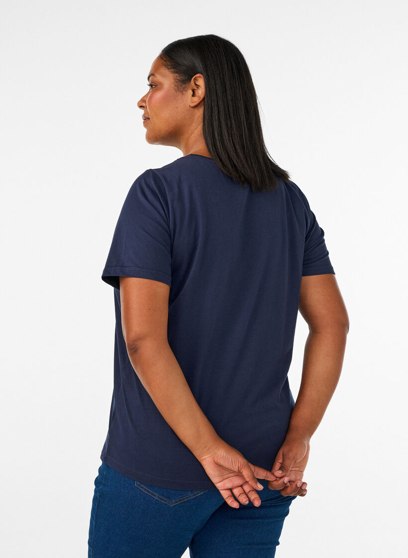 T-shirt med motiv, Bl&aring;, Model image number 2