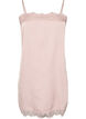 L&aring;ng topp i satin med spetskanter, Rosa, Packshot image number 0