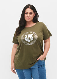 T-shirt i ekologisk bomull med tryck , Ivy G. W. Silver LA, Model